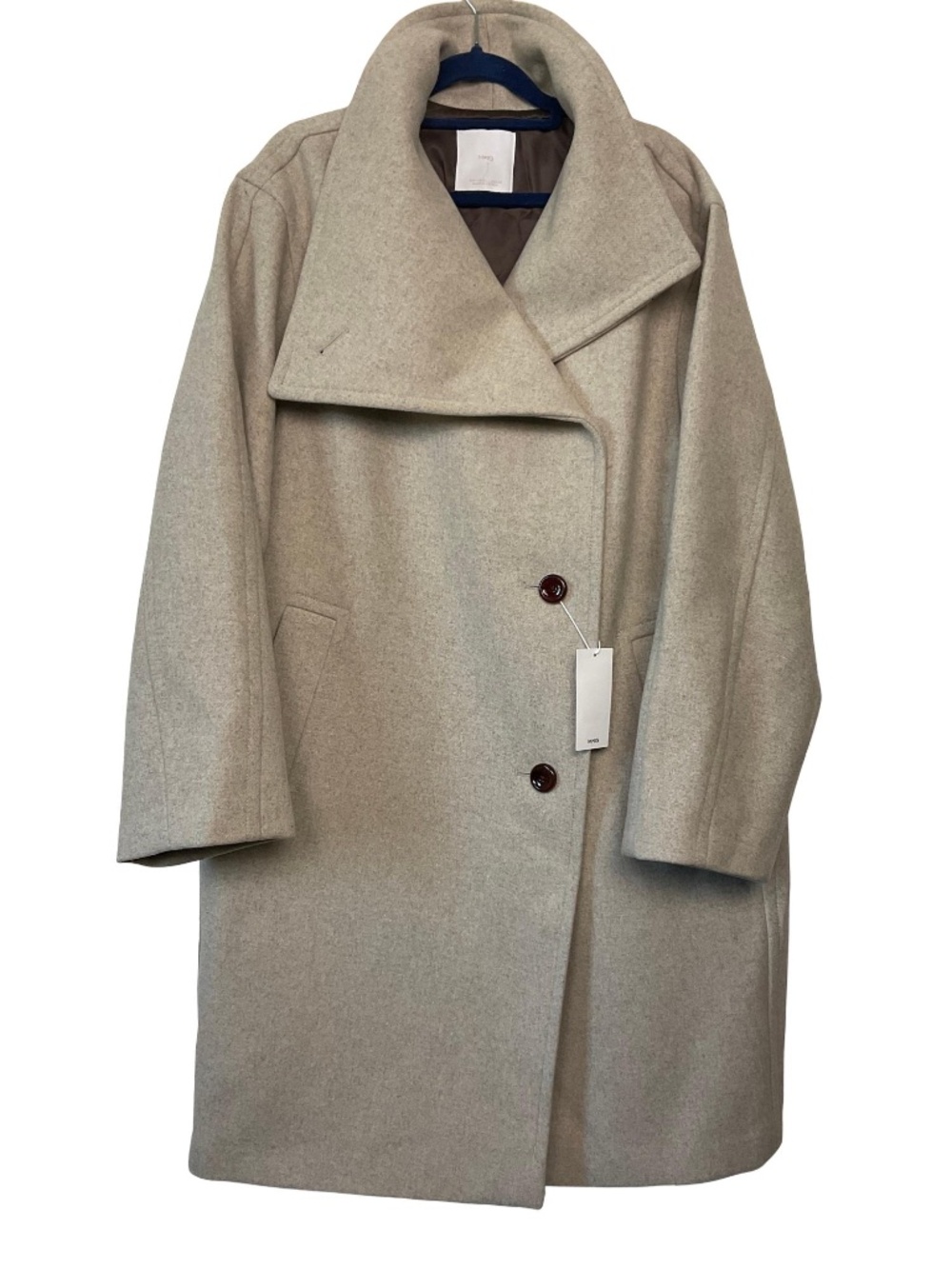 Mango Conguito Wool Blend Coat NWT